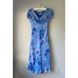 Vintage 90s Blue Floral Bias-Cut Dress – Steppin' Out